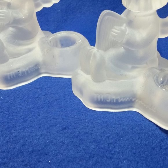 Goebel MI Hummel Angel Candlestick Holder Set Avon 1995 Set of 2 Pre-Owned - Picture 8 of 10